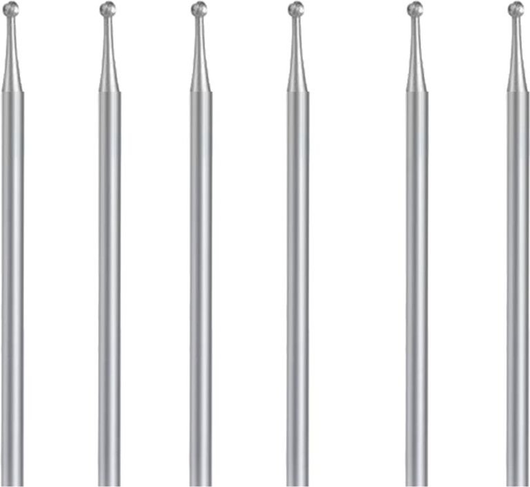 Tlily - 6-Teiliges KugelfräSer-Set, KugelfräSer mit 3/32--Schaft, Schmuckschnitzbits (2,1 mm)