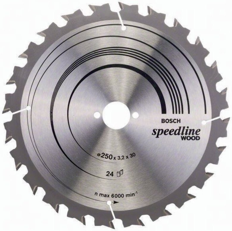 Kreissägeblatt Speedline Wood, 250 x 30 x 3,2 mm, 24 - Bosch