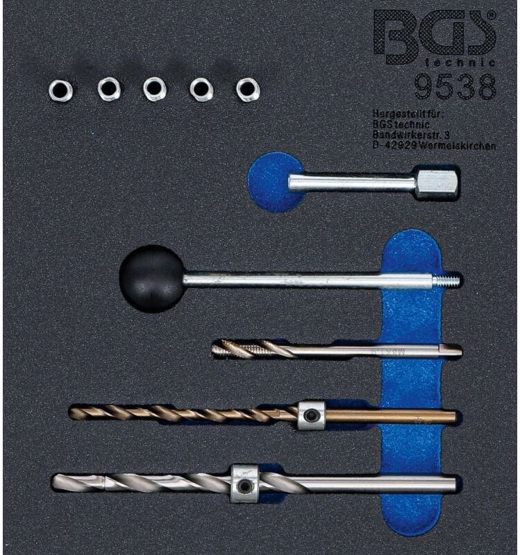 Bgs Technic - Werkstattwageneinlage 1/6: Gewinde-Reparatursatz für Injektor-Befestigungsschrauben 10-tlg.