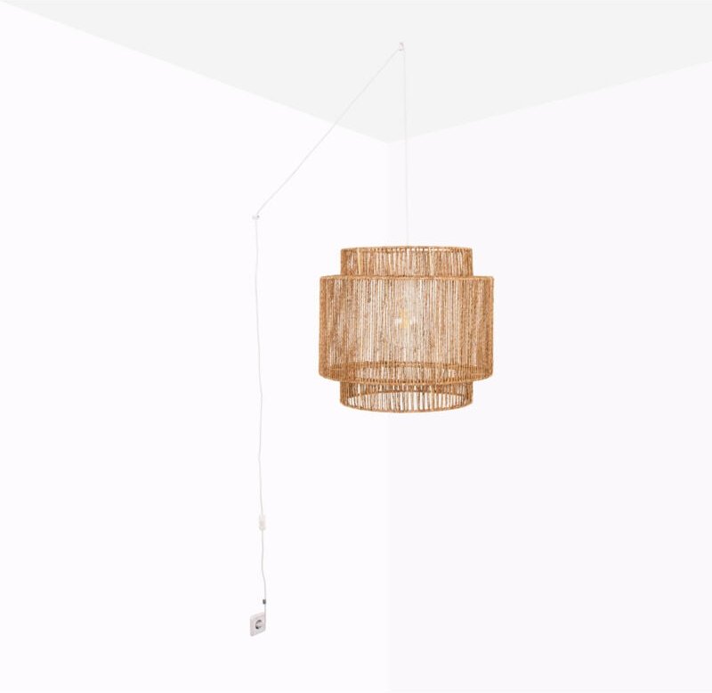 Barcelona Led - Wandleuchte aus Jute 'rawa' mit Schalter und Stecker - E27