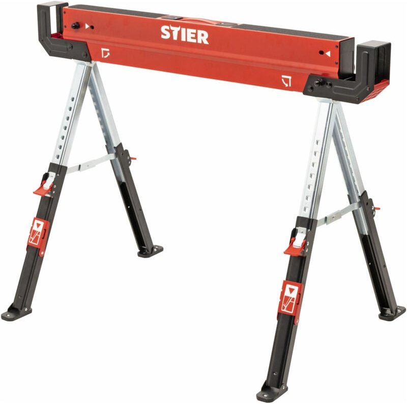 Falt-Arbeitsbock Sägebock höhenverstellbar 590 kg, rutschfester Stand und Arbeits-Oberfläche, Klappbock, Arbeits-Unterst...