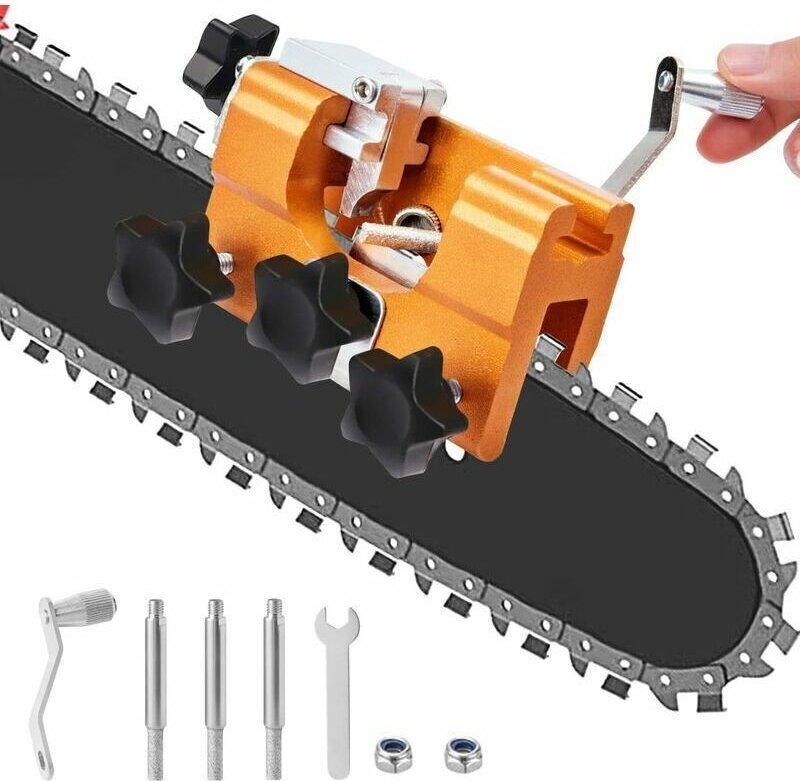 Ahlsen Kettensägen-Schärfgerät, Schnelles Schärfen, Tragbares Kettensägen-Schärfset, Geeignet für alle Arten von Kettens...