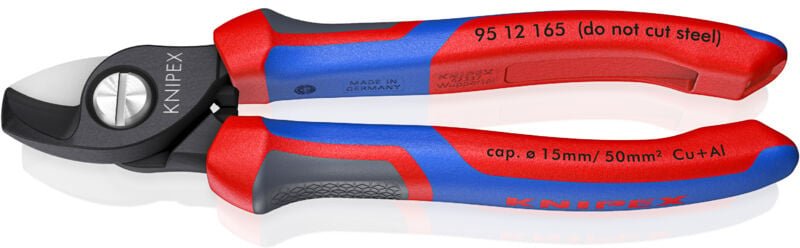 95 12 165 Kabelschere mit Mehrko.-Hülle brüniert 165 mm - Knipex