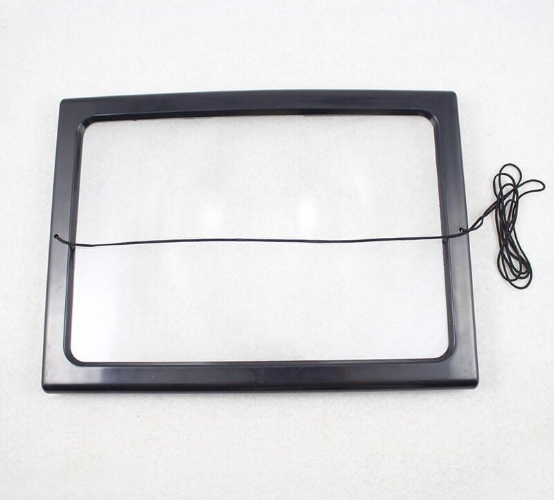 Csparkv - A4 Ganzseitige Leselupe, Lupe mit 4 LED-Lampen, 3-fache Vergrößerungslinse