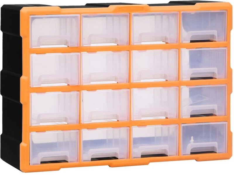 vidaXL Multi-Schubladen-Organizer 16 Schubladen 52x16x37 cm
