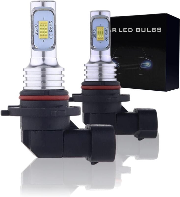 Qiedie - 9006 HB4 LED-Nebelscheinwerferlampe, CSP-Chips, 6000 k, Kaltweiß, 4000 lm, 12 v Tagfahrlicht, Ersatz für Autos,...