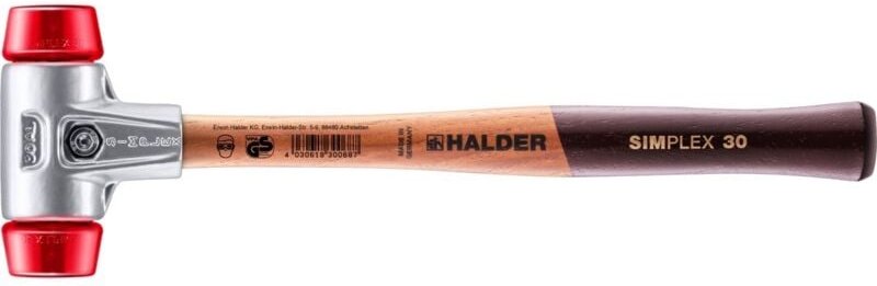 SIMPLEX-Schonhammer, Plastik mit Aluminiumgehäuse und hochwertigem Holzstiel D=30 mm 3106.030