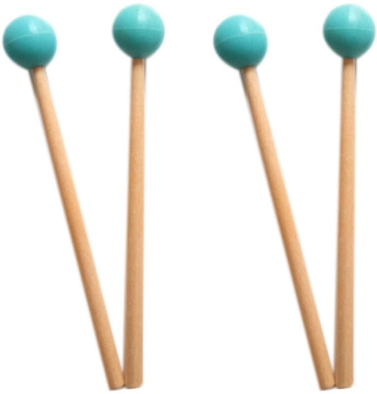 4 Stücke Sanft Gummi Kopf Sticks Bell SchläGel für Glocken Spiel Xylophone Bell Musik Instrumente Teile GrüN