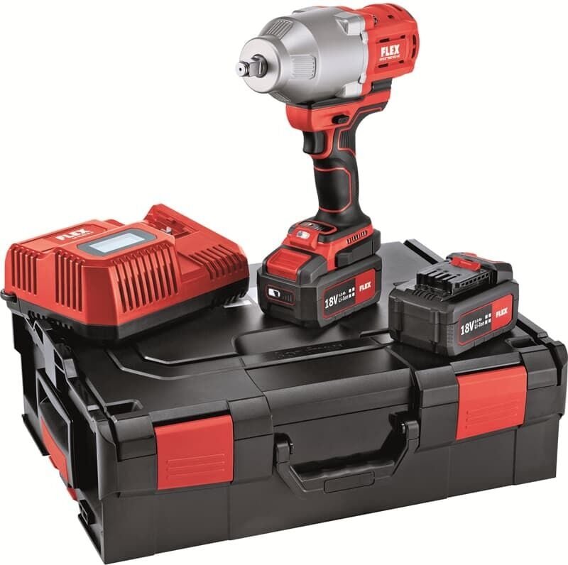 Flex - Akku Schlagschrauber iw 1/2' 950 18.0-EC 5.0/Set, 2x 5,0 Ah und Ladegerät in l-boxx 136