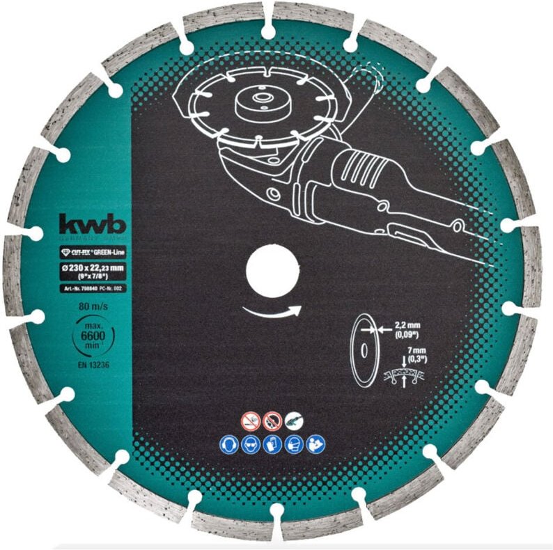 Einhell KWB 49798840 D. 230 mm Green Line segmentierte Diamanttrennscheibe