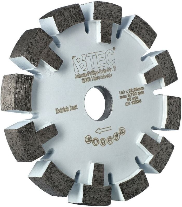 Btec - Diamant-Fräser/Räumscheibe ø 130 mm, 17 mm Beton