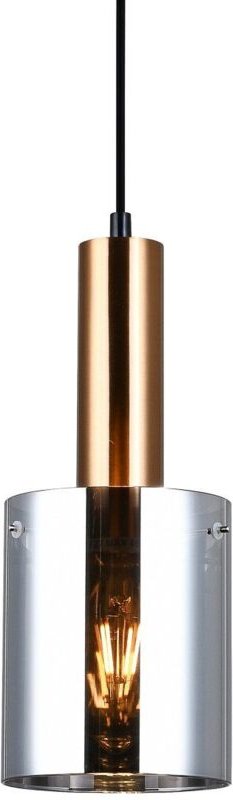 Italux Sardo - Moderne hängende Anhänger Messing 1 Licht mit Glas, Smoky Shade, E27