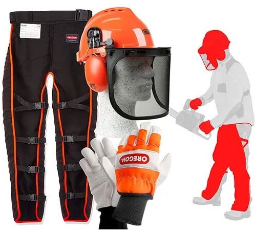 Thumbnail - 574742A Kettensägen-Sicherheitsset Helm Visier Handschuhe Beinschützer - Oregon