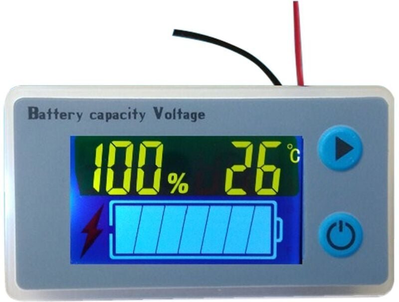 Alarm-Plus-Sonde, Multifunktions-Voltmeter, 10–100 V, LCD-Batteriekapazität mit Temperaturanzeige