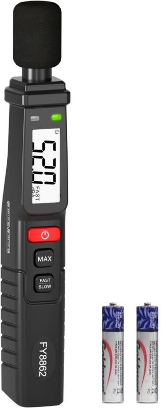 Dezibelmessgerät, tragbarer Schallpegelmesser, digitales Dezibelmessgerät 30–130 dB mit A-Bewertung, Schnell-/Langsammod...