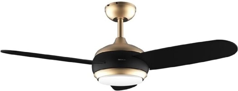 Cecotec - Deckenventilator de mit Licht EnergySilence Aero 4265 GoldSchwarz. 65 w, Durchmesser 42' mit LED-Licht de 18W,...