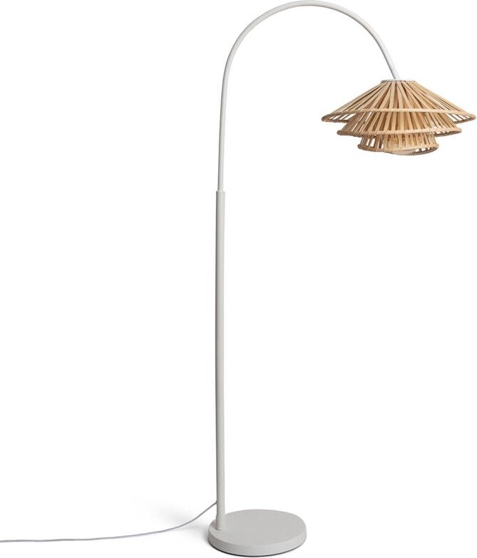 Stehlampe Metall und Bambus Ailén Weiß