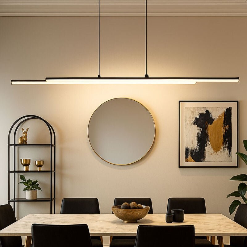 Thumbnail - Pendellampe Hängeleuchte Esstischlampe schwarz opal led Wohnzimmerlampe h 120 cm