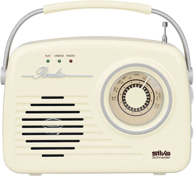 Silva Schneider - Mono 1965 Kofferradio ukw aux, usb wiederaufladbar Beige