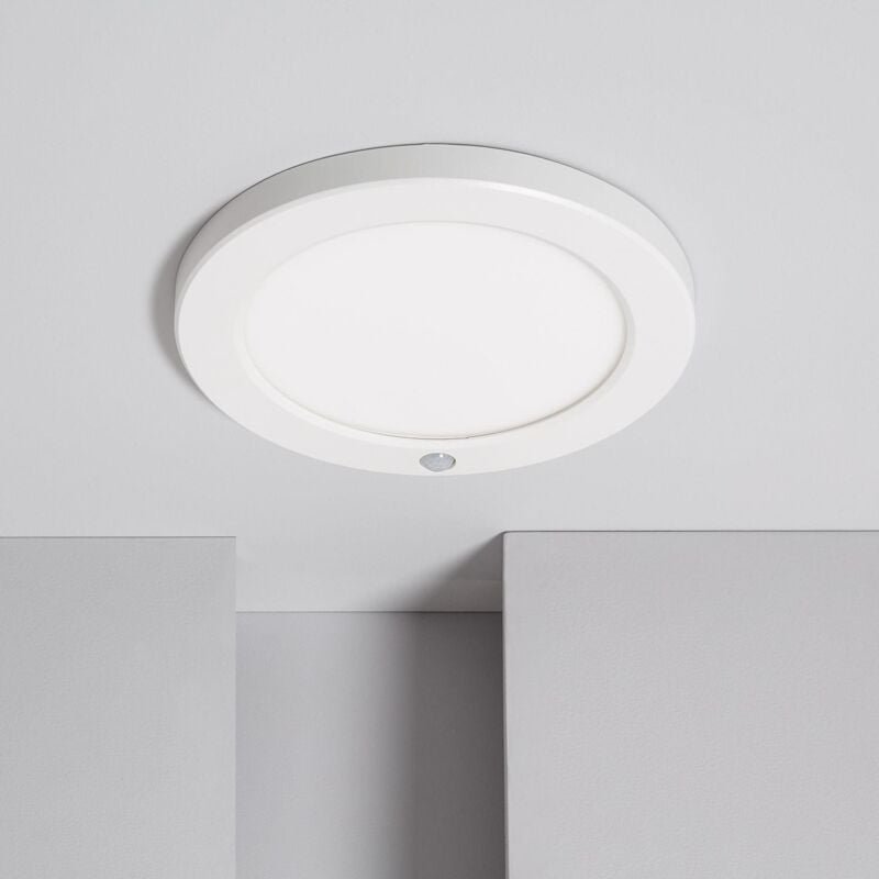 Efectoled - LED-Deckeneinbauleuchte 18W wählbare cct Rund Slim mit Bewegungssensor Einstellbarer Schnitt Ø75-205 mm Weiß