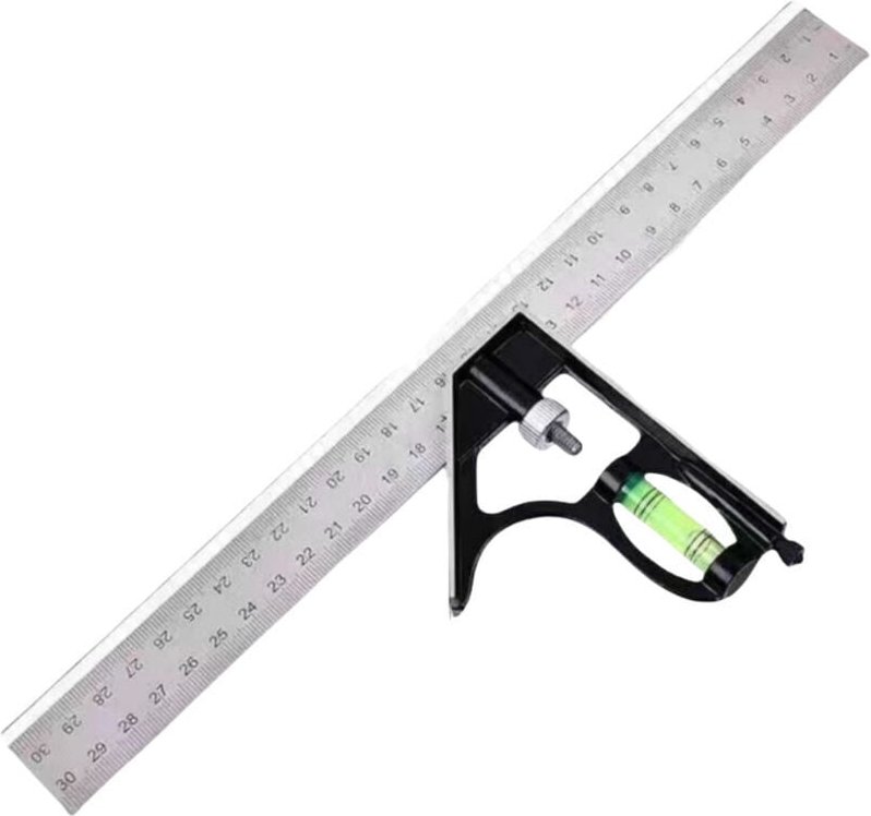 ZVD - 300mm Équerres Combinées en Acier Inoxydable, Règle d'angle de Combinaison, Règle de Combinaison Carrée, Équerres ...
