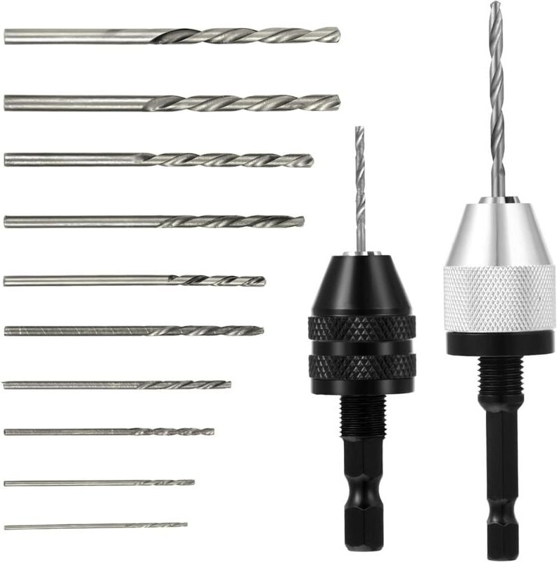 Schnellspannbohrfutter Mit Bohrfutter Adapter,2 Stück Bohrfutter–1/4-Zoll-Sechskantschaft-Bohrer-Bit-Adapter Mit Drehung...