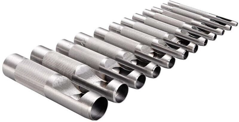 Set mit 12 Hohlstanzen, Rundstanzen, Schneidwerkzeug, Lochzange für Leder, Gürtel, Gummi, Karten, Siegel, Kunststoff, Pa...