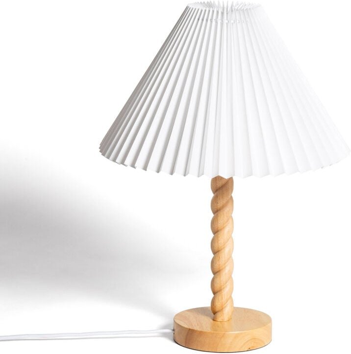 Ledkia - Lámpara de Mesa Madera Moorea Weiß