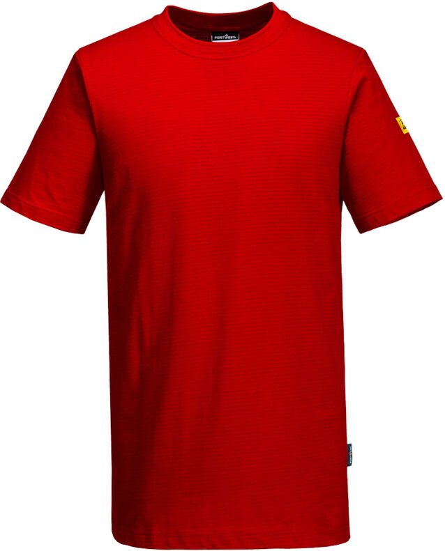 Antistatisches Esd-T-Shirt - Größe M - Dunkelrot - Portwest