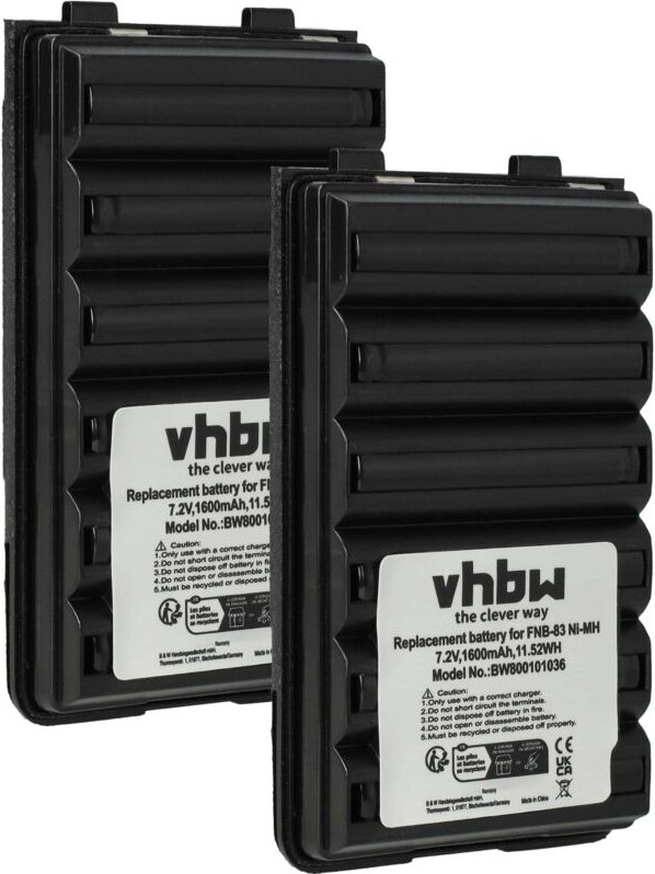 Thumbnail - vhbw 2x Akku kompatibel mit Yaesu Vertex VX-400, VX-410, VX420, VX-418, VX410, VX-414, VX-417 Funkgerät, Walkie Talkie (...