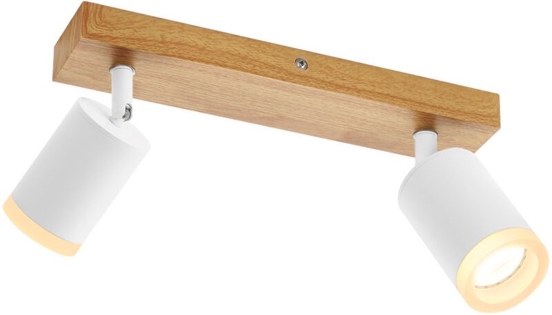 Led Deckenleuchte Deckenstrahler 2 Flammig - Deckenlampe GU10 Holz Weiß 350° Schwenkbar Küchenlampe Vintage Deckenspots ...