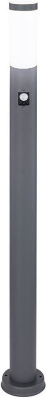 110 cm LED-Garten-Stehleuchte mit E27-Lampenfassung und Bewegungsmelder aus Stahl IP44, Farbe Grau - V-tac