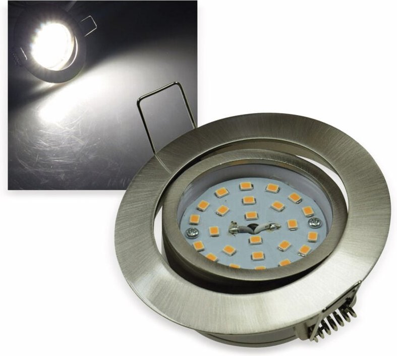 Chilitec - LED-Einbauleuchte 'Flat-32' eek f, 5 w, 590 lm, 4000 k, Edelstahl