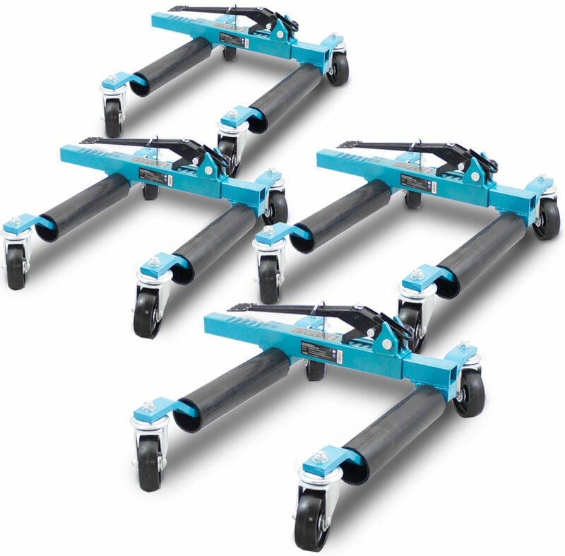 4x Bituxx pkw Rangierhilfe Rangierheber mechanisch Wagenheber Auto Rangierroller Rangierheber belastbar bis 560 kg pro R...