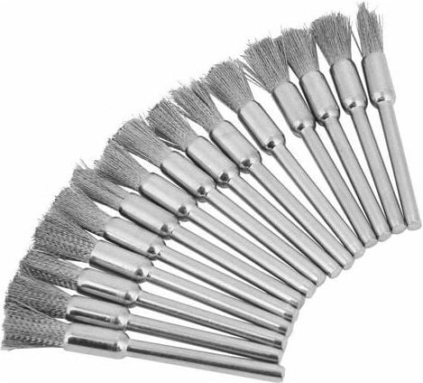 Thumbnail - SNQ - 15-teilige Stahldrahtbürste, Stahldrahtbürste, Durchmesser 3 mm, Polierwerkzeug zum Reinigen von Metall-, Holz- un...