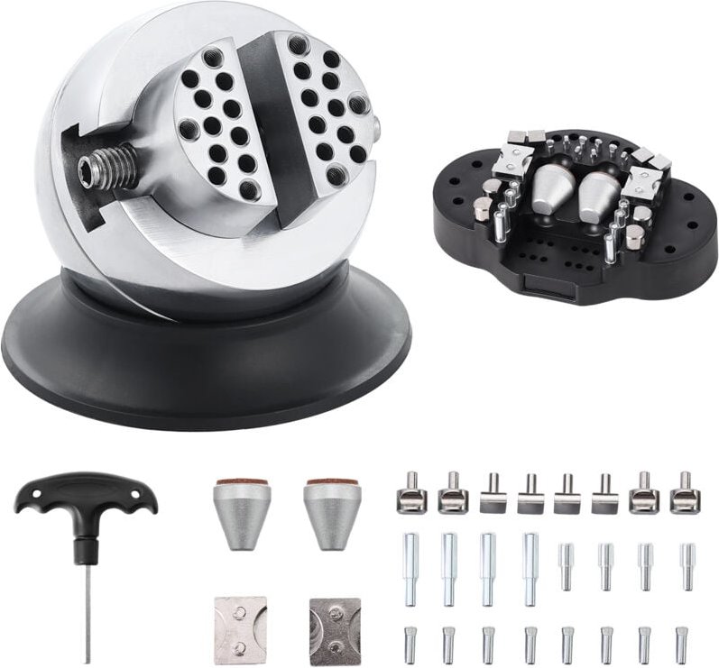 Thumbnail - Ball Vise, 3-Zoll-Gravur-Einstellwerkzeug, 360°-Drehung. 30-teiliges Zubehör. Standardblock für Edelsteineinlagen und kl...