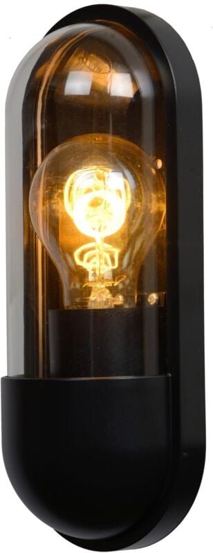 Capsule - Wandleuchte Innen/Außen - 1xE27 - IP54 - Schwarz - Lucide