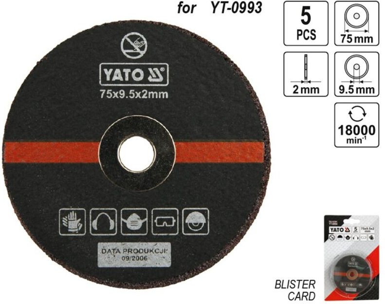 Metall-Trennscheiben-Set 75mm2mm - Yt-0994