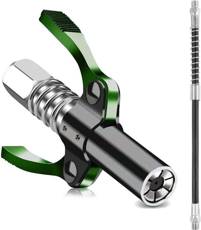 Fettpresse, Fettpressenarmatur mit Doppelgriff und G-Kupplung und 30 cm Schlauch, Feststell-Fettpresse für alle Arten vo...