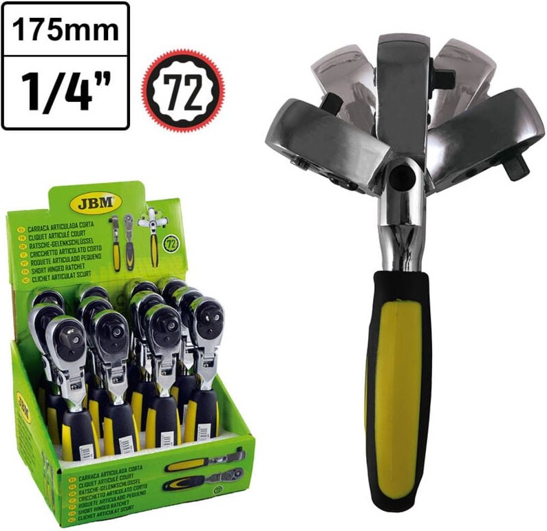 JBM - 72 zähne gelenkknarre 1/4' 175mm. 51306