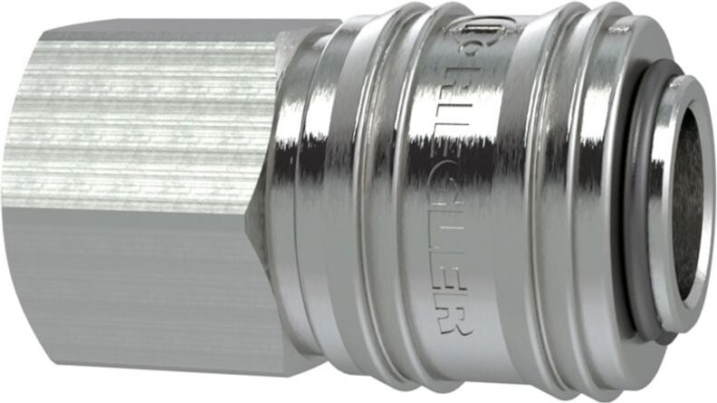 Schnellverschlusskupplung nw 7,2, Messing vernickelt, g 1/4 ig - Riegler