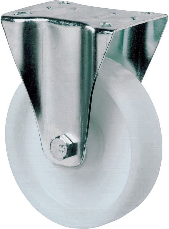 Bs-r Bockrolle 200mm L410.B10 Platte,Kst.weiß,RL