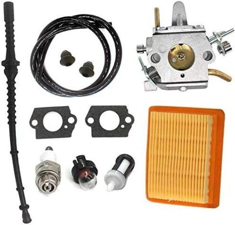 Vergaser mit Luftfilter und Kraftstoffleitung für Stihl FS400, FS450, FS480, SP400, SP450 – Ersetzt Zama C1Q-S34H, 4128 ...