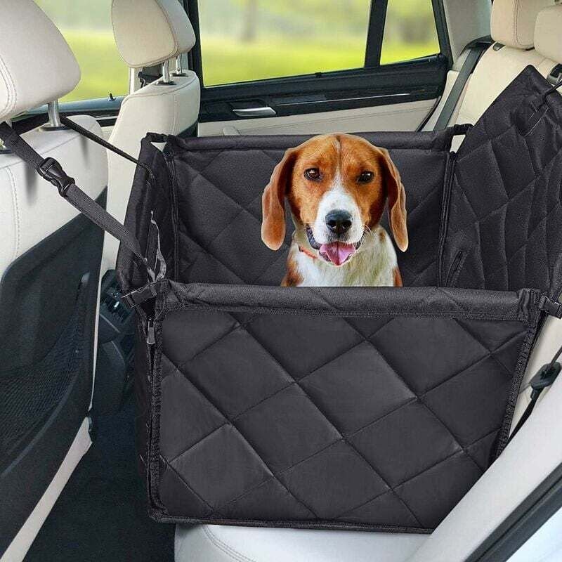 Hundeautositz mit stabilen Seiten und Hundesicherheitsgurt, Hundeautositzbezug für kleine mittelgroße Hunde, hochwertige...