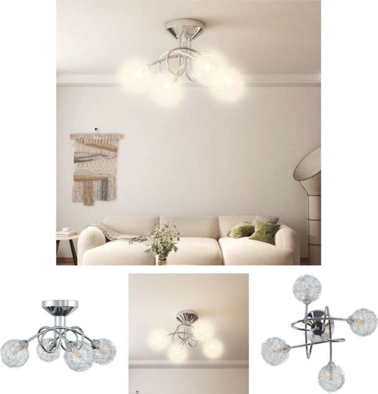 Doc&et² - The Living Store Deckenleuchte mit Drahtgeflecht-Schirmen für 4 G9 LED-Leuchten - Deckenleuchten - Transparent