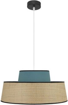 Fabrilamp - Hängeleuchte Modell Jia Natur/Türkis de 1 Licht