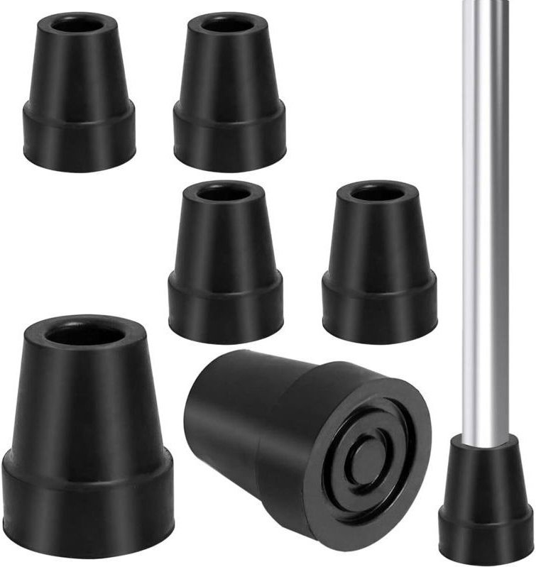 Stück rutschfeste Krückenspitzen, 19 mm, hochfeste, stabile Gummispitzen für Gehstöcke, Ersatzspitzen mit Stahlpolsterun...