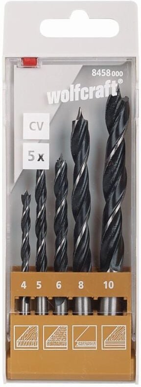 Thumbnail - 5 Holzspiralbohrer cv (19) - 8458000 - Wolfcraft