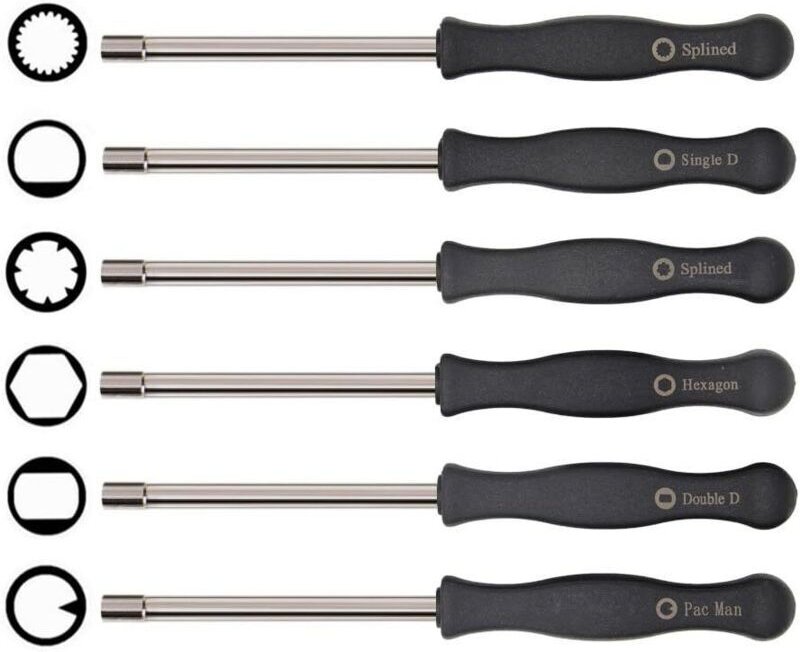 Vtizikl Jeu de tournevis pour carburateur, outil de réglage 6 pièces adaptable sur Husqvarna 125 135 136 137 141 141 235...