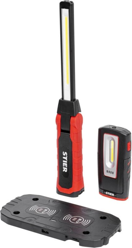 Led Arbeitsleuchten Set, 300/1000 Lumen, magnetisch, 120° Abstrahlwinkel, 360° Rotationsfunktion, Induktionsladepad - St...